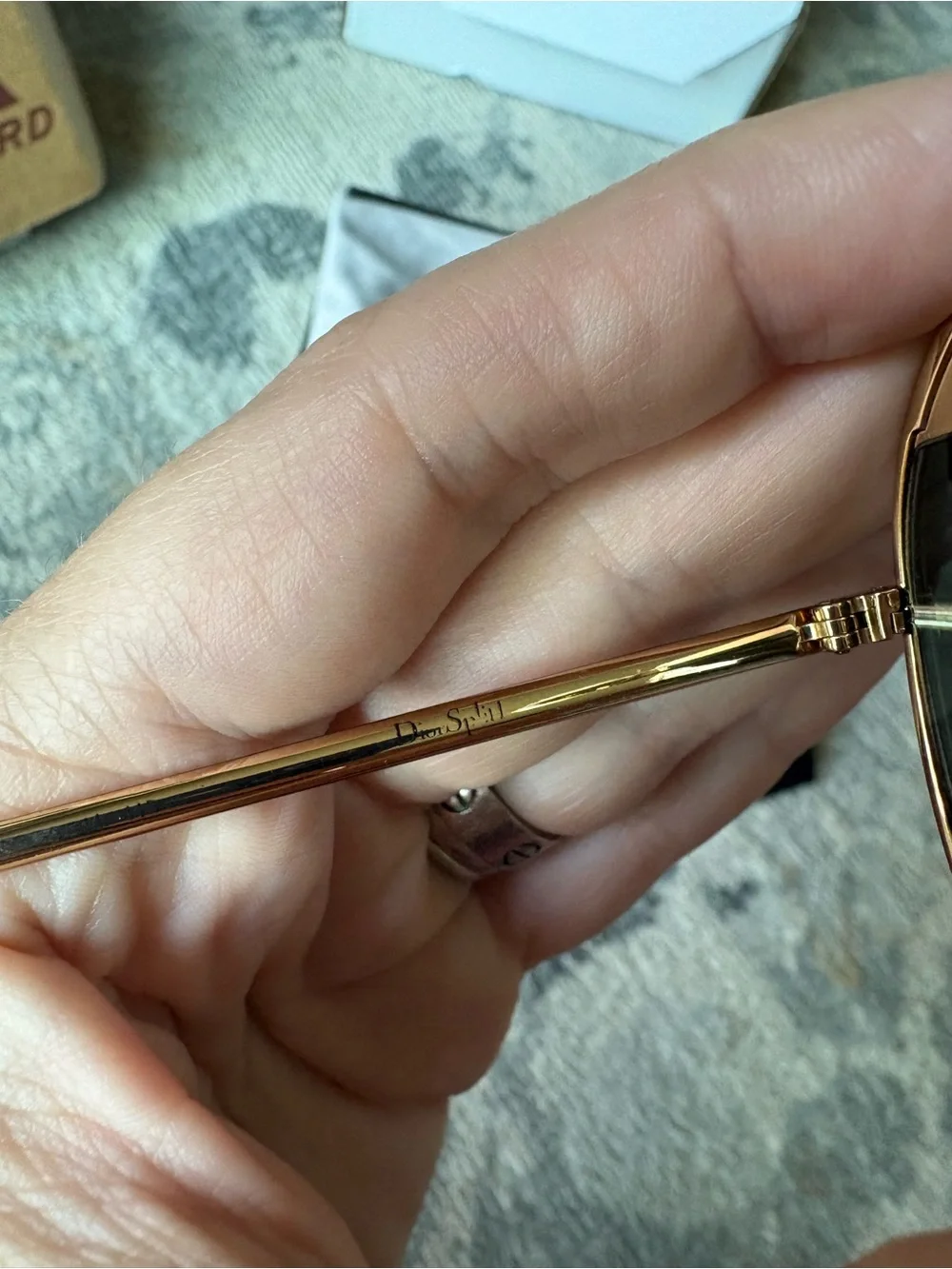 Dior Men’s Gold Frame Aviator Sunglasses with Brown/Gold Lenses
